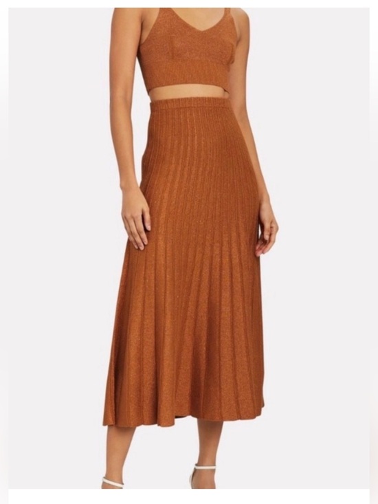 Ronny Kobo Collection Dresses & Skirts - Ronny Kobo Laney Ribbed Knit Midi Skirt and Tank in Burnt Orange Size Medium